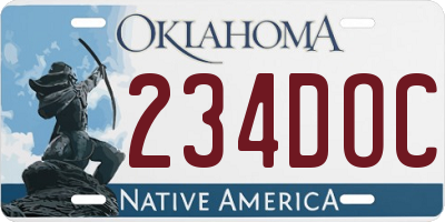 OK license plate 234DOC