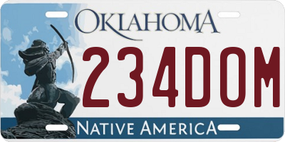 OK license plate 234DOM