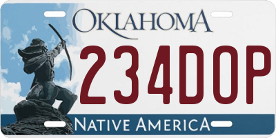 OK license plate 234DOP