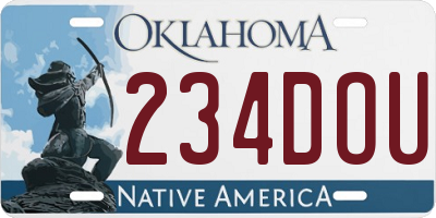 OK license plate 234DOU