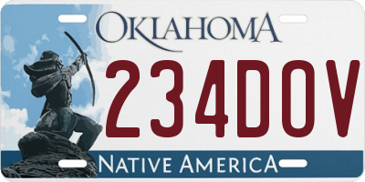 OK license plate 234DOV