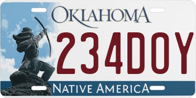 OK license plate 234DOY