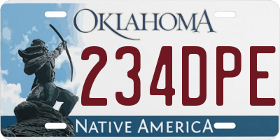 OK license plate 234DPE