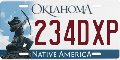 OK license plate 234DXP