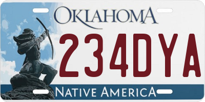OK license plate 234DYA