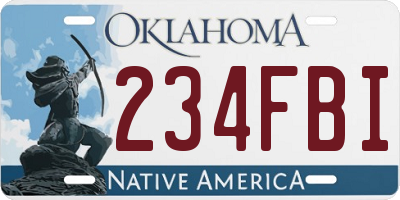 OK license plate 234FBI