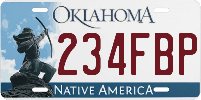OK license plate 234FBP