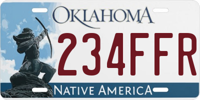OK license plate 234FFR