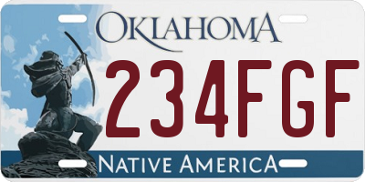 OK license plate 234FGF