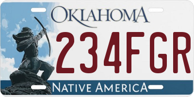 OK license plate 234FGR