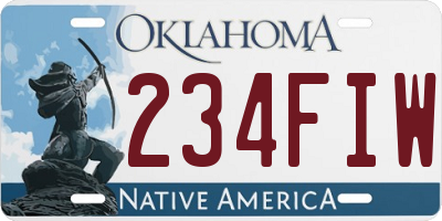 OK license plate 234FIW
