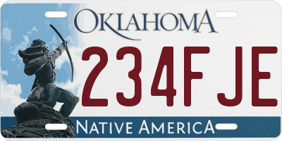 OK license plate 234FJE