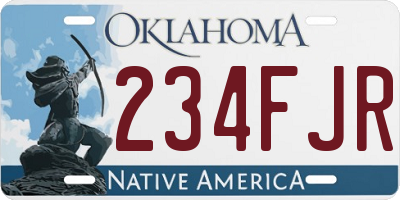 OK license plate 234FJR