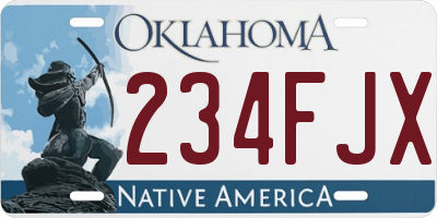 OK license plate 234FJX