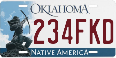 OK license plate 234FKD