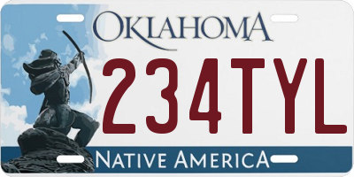 OK license plate 234TYL