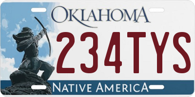 OK license plate 234TYS