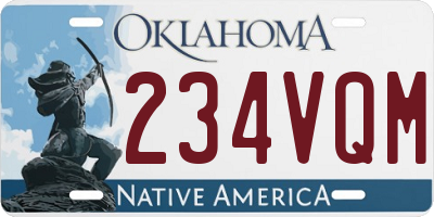 OK license plate 234VQM