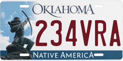OK license plate 234VRA
