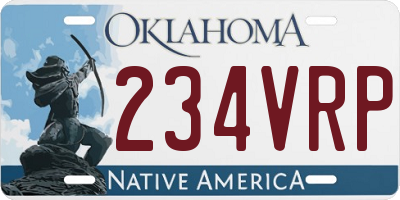 OK license plate 234VRP