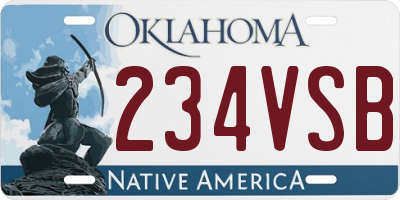 OK license plate 234VSB