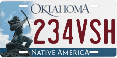OK license plate 234VSH
