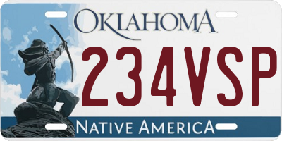 OK license plate 234VSP