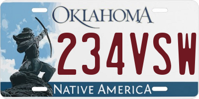 OK license plate 234VSW