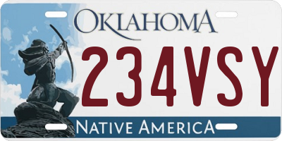 OK license plate 234VSY