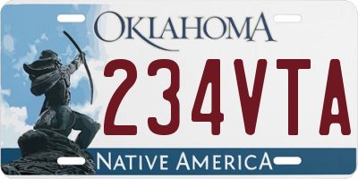 OK license plate 234VTA