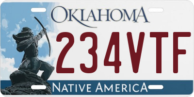 OK license plate 234VTF