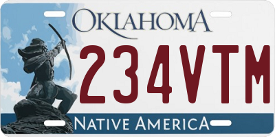OK license plate 234VTM