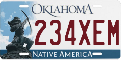 OK license plate 234XEM