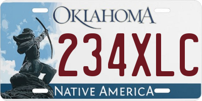 OK license plate 234XLC