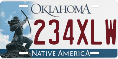 OK license plate 234XLW