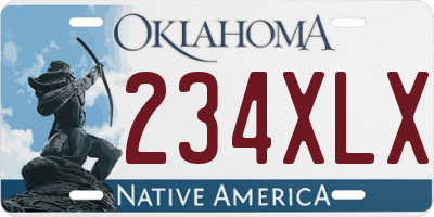 OK license plate 234XLX
