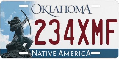 OK license plate 234XMF