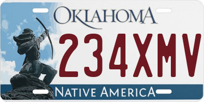 OK license plate 234XMV