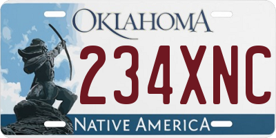 OK license plate 234XNC