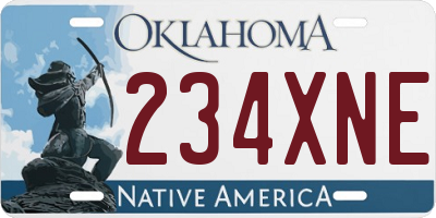 OK license plate 234XNE