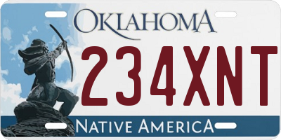 OK license plate 234XNT
