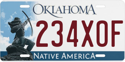 OK license plate 234XOF