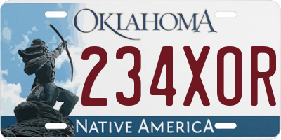OK license plate 234XOR