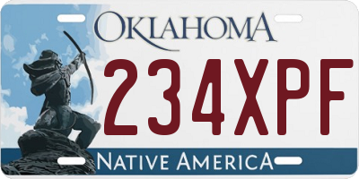 OK license plate 234XPF