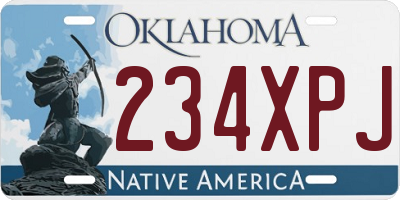 OK license plate 234XPJ