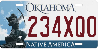 OK license plate 234XQO