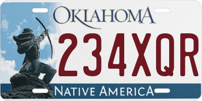 OK license plate 234XQR