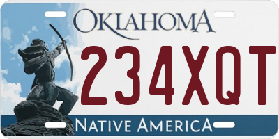 OK license plate 234XQT