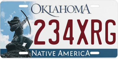OK license plate 234XRG