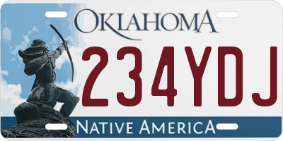 OK license plate 234YDJ